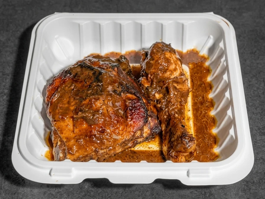 Jerk chicken plate at Twin Dem Kitchen Caribbean restaurant London Ontario